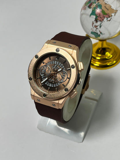 HUB Luxury Skeleton Dial Sports Watches